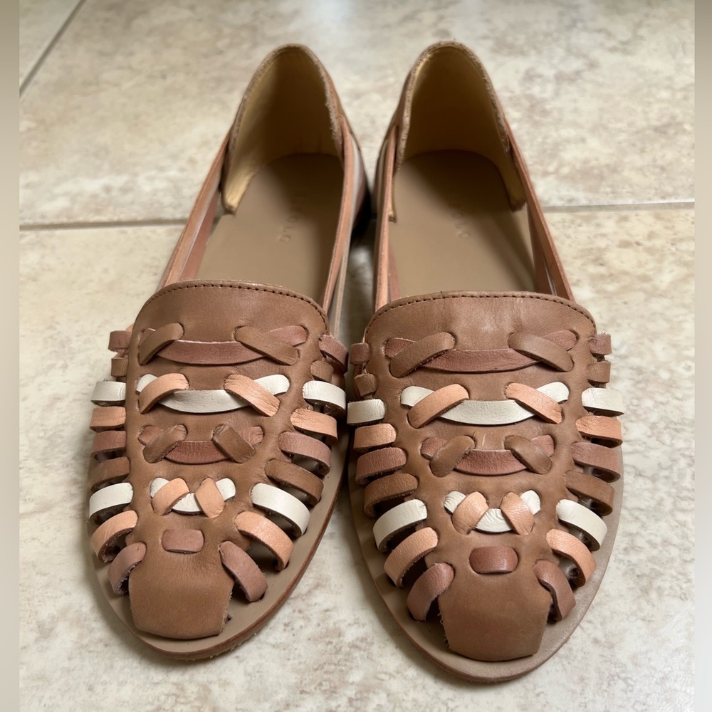 NEW nisolo leather made color block huaraches sandals